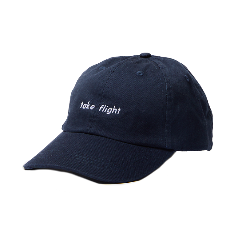 Earl of East | 'Take Flight' Embroidered Cotton Cap - Navy