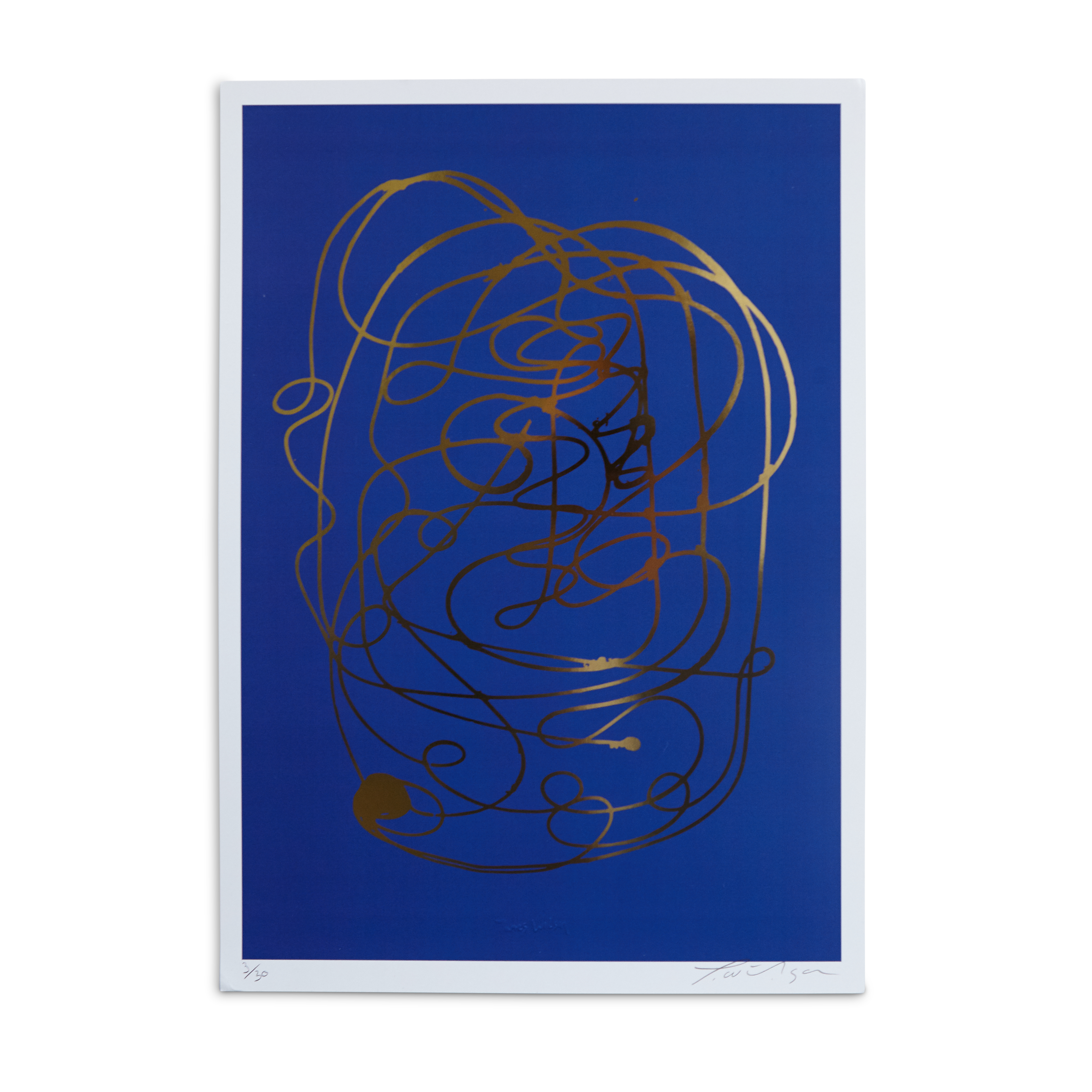 Blue Collar Series, Gold Foil/Blue A3 by James Wilson, print