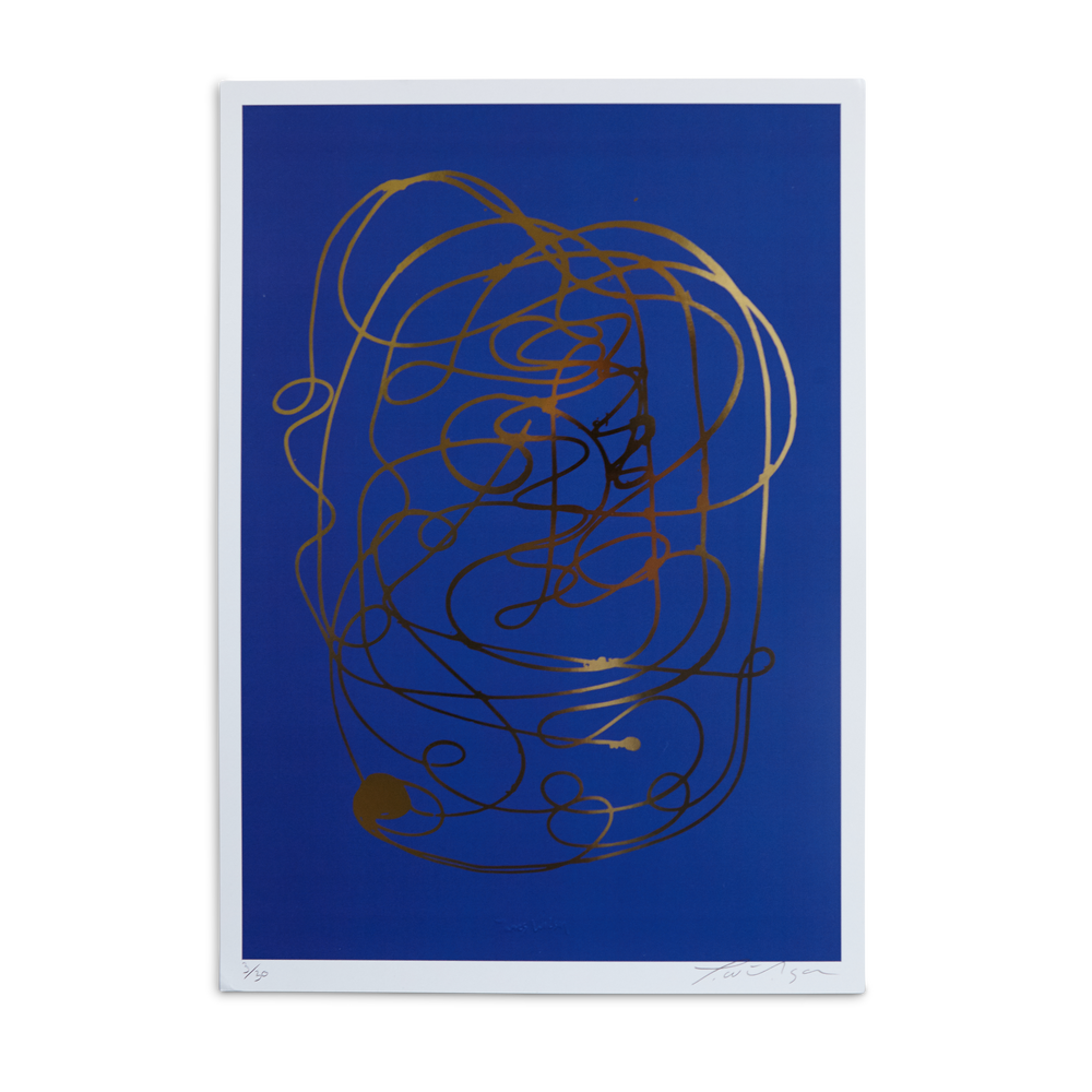 Blue Collar Series, Gold Foil/Blue A3 by James Wilson, print