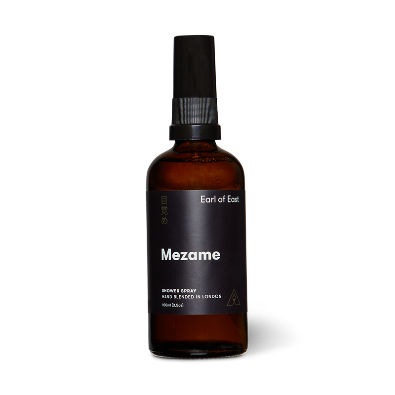  Mezame Aromatherapy Shower Spray 100ml by Earl of East in amber glass spray bottle 