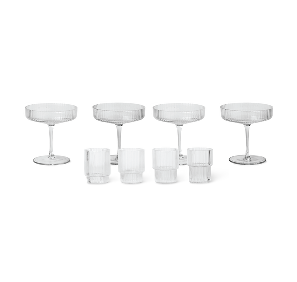 ferm LIVING | Ripple Evening Set - Clear