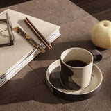 ferm LIVING | Inlay Cup with Saucer - Sand/Brown