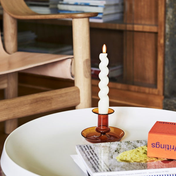 HAY | Flare CandleHolder - Tinted Amber Glass