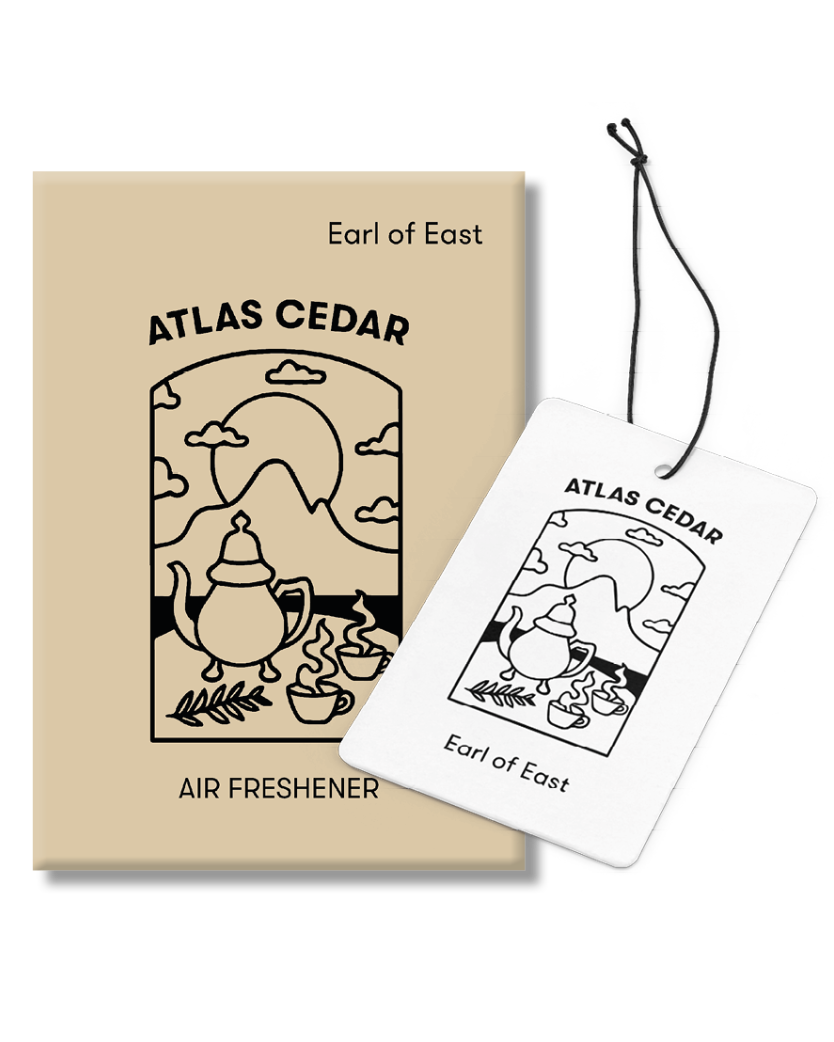 Atlas Cedar Air Freshener by Earl of East in recyclable card packaging