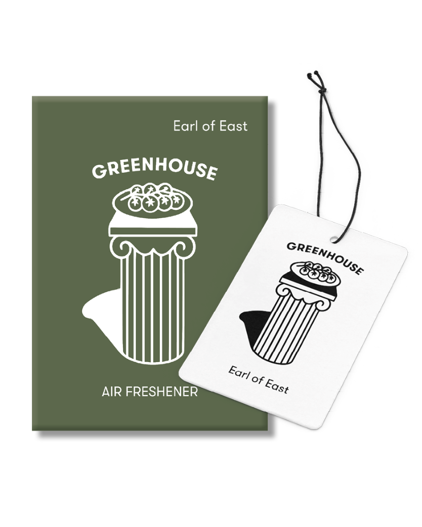 Greenhouse Air Freshener by Earl of East in recyclable card packaging