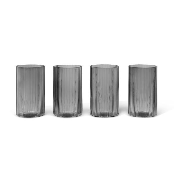 ferm LIVING | Ripple Verrines - Set of 4 - Smoked Grey