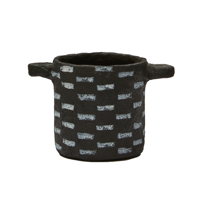 Serax | Papier-Mâché Pot - Black Horizontal Stripe