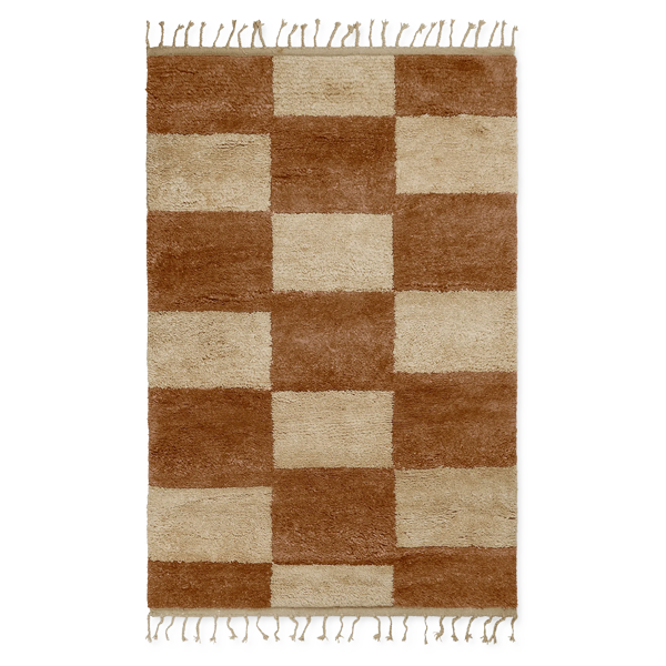 Mara Knotted Rug Large, Brick & Off White by ferm LIVING
