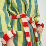 Dusen Dusen | Cotton Terry Bathrobe - Lime Stripe
