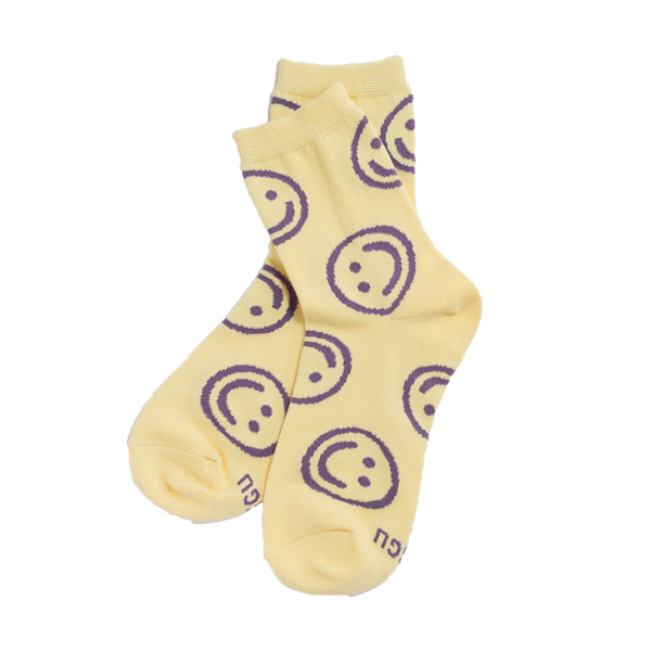 Baggu | Bamboo Crew Sock - Butter Happy