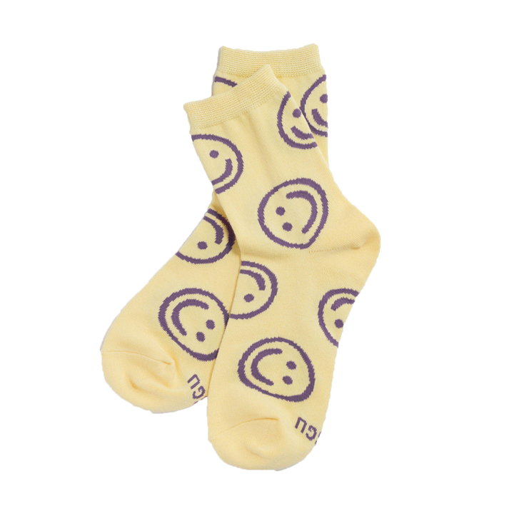 Baggu | Bamboo Crew Sock - Butter Happy