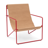 ferm LIVING | Desert Lounge Chair - Poppy Red Frame with Sand Seat