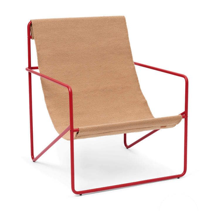 ferm LIVING | Desert Lounge Chair - Poppy Red Frame with Sand Seat