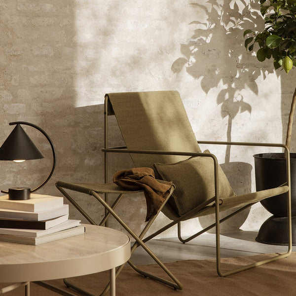ferm LIVING | Desert Lounge Chair - Olive Frame with Olive Seat