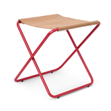 ferm LIVING | Desert Stool - Poppy Red Frame with Sand Seat