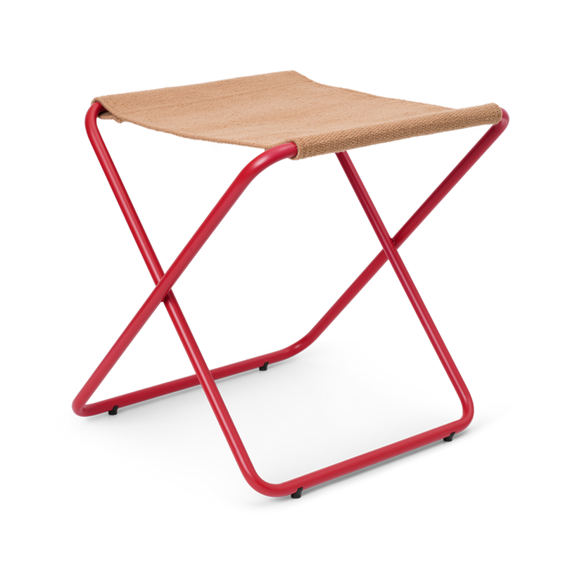 ferm LIVING | Desert Stool - Poppy Red Frame with Sand Seat