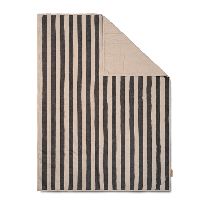 ferm LIVING | Grand Quilted Blanket - Sand / Black