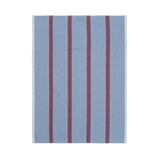 ferm LIVING | Hale Yarn Dyed Linen Tea Towel - Faded Blue / Burgundy