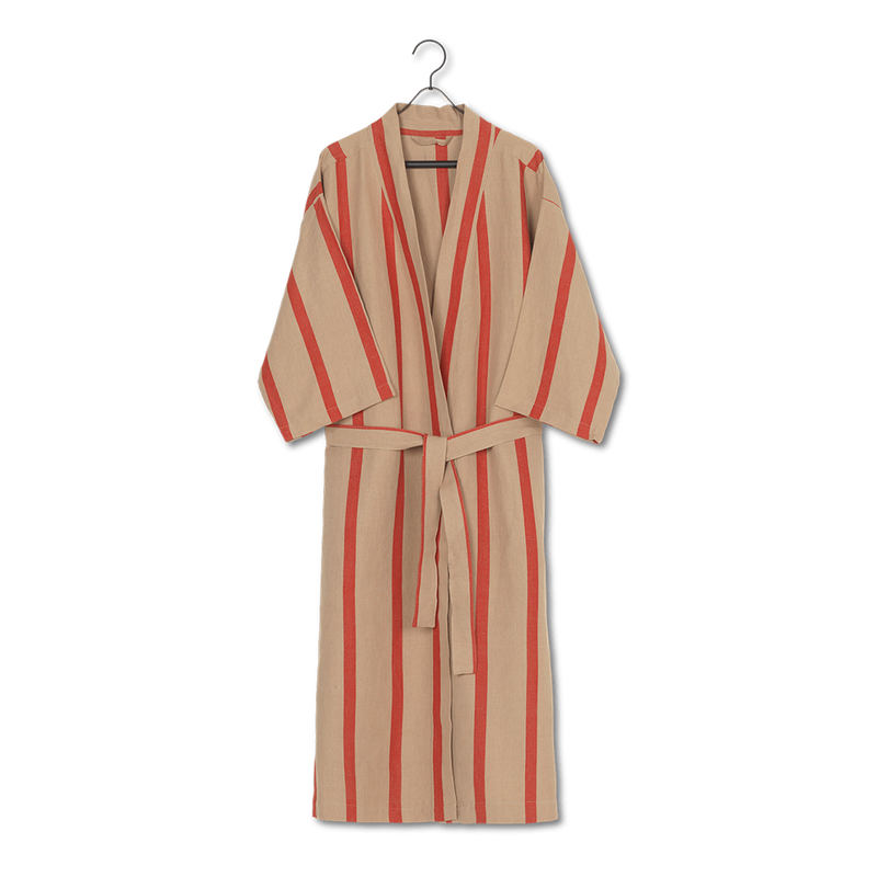 ferm LIVING | Cotton & Linen Field Bathrobe - Camel / Red