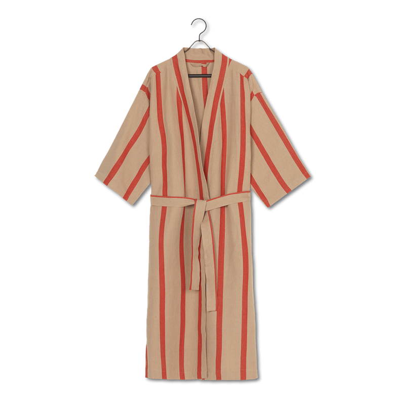 ferm LIVING | Cotton & Linen Field Bathrobe - Camel / Red