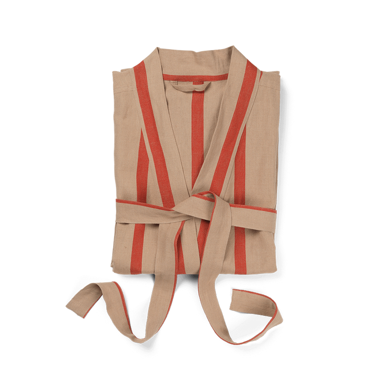 ferm LIVING | Cotton & Linen Field Bathrobe - Camel / Red