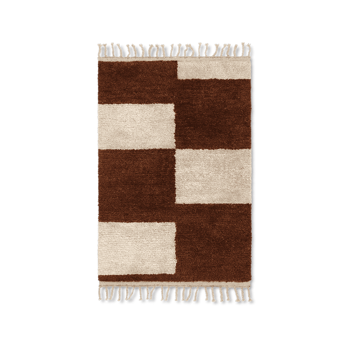 ferm LIVING | Mara Knotted Rug Small - Dark Brick & Off White