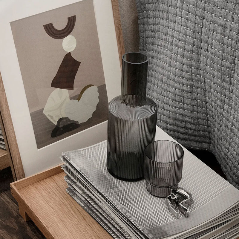 ferm LIVING | Ripple Carafe - Smoked Grey