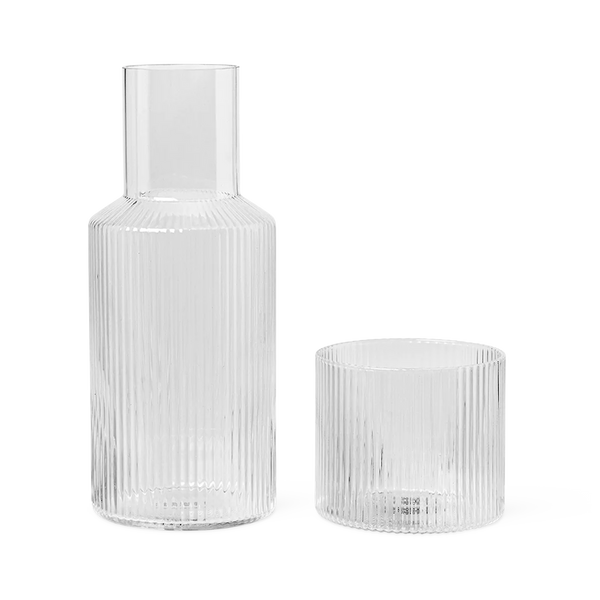 ferm LIVING | Ripple Carafe Set - Small - Clear
