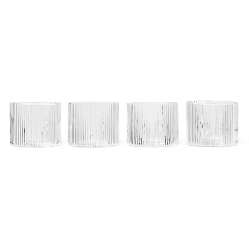 ferm LIVING | Ripple Low Glasses - Set of 4 - Clear