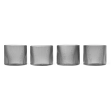 ferm LIVING | Ripple Low Glasses - Set of 4 - Smoked Grey