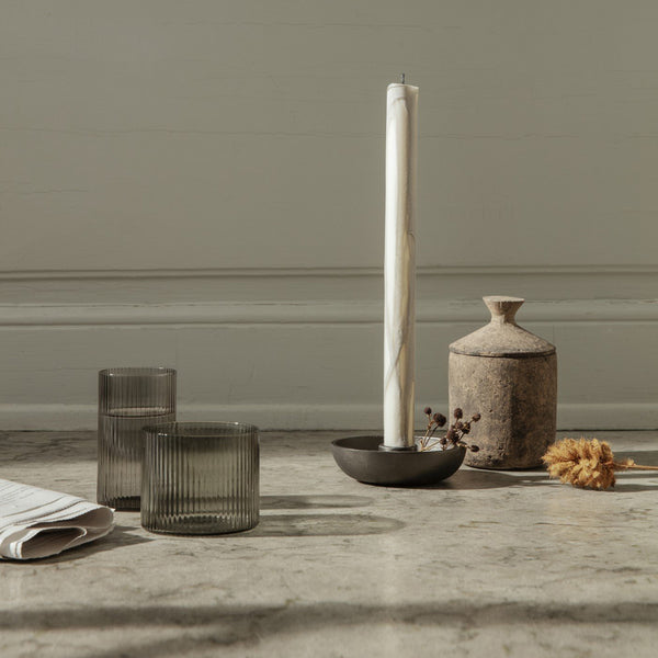 ferm LIVING | Bowl Candle Holder Single - Aluminium