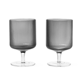 ferm LIVING | Ripple Wine Glasses - Set of 2 - Smoked