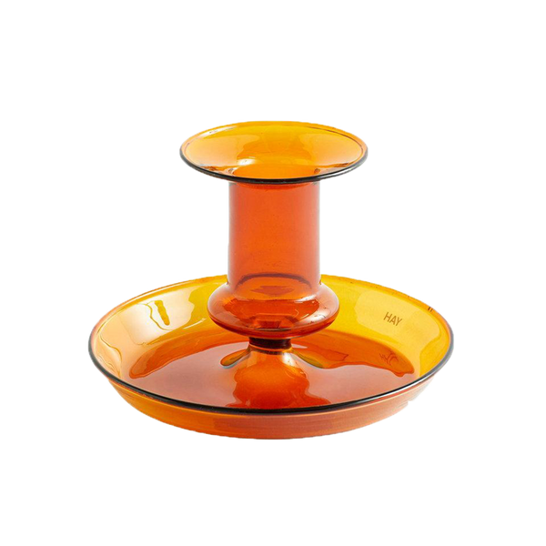 HAY | Flare CandleHolder - Tinted Amber Glass