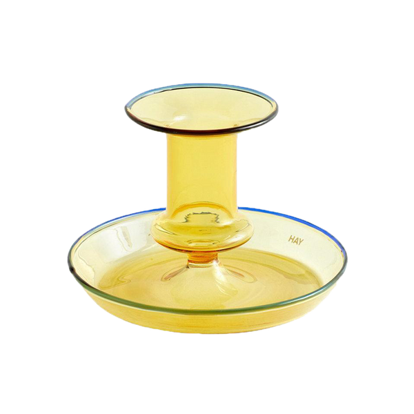 HAY | Flare CandleHolder - Tinted Yellow Glass