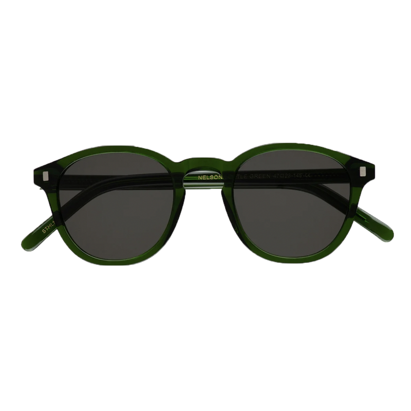 Monokel Eyewear | Nelson Bottle Green Frame - Grey Solid Lens