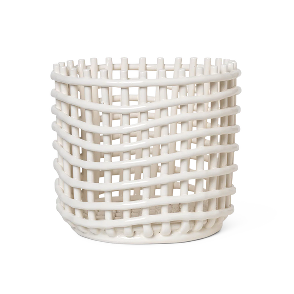 Ferm LIVING | Ceramic Basket - Large - Off White