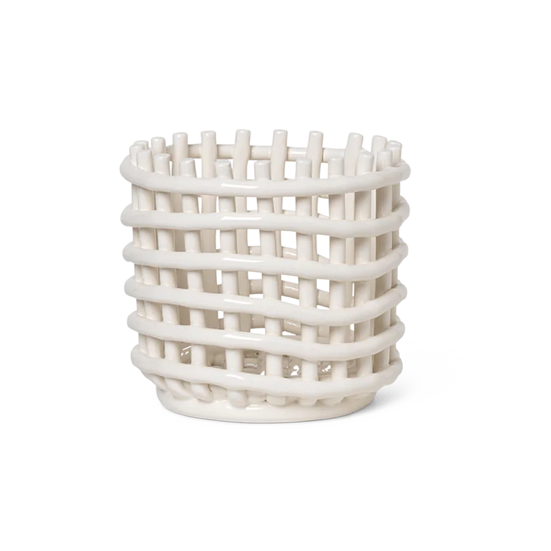 Ferm LIVING | Ceramic Basket - Small - Off-White