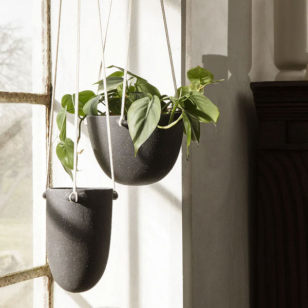 ferm LIVING | Speckle Hanging Pot - Dark Grey - Small