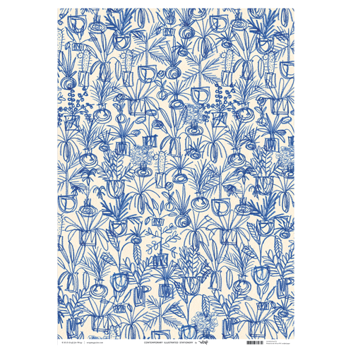 Wrap | Plants Wrapping Paper in Blue
