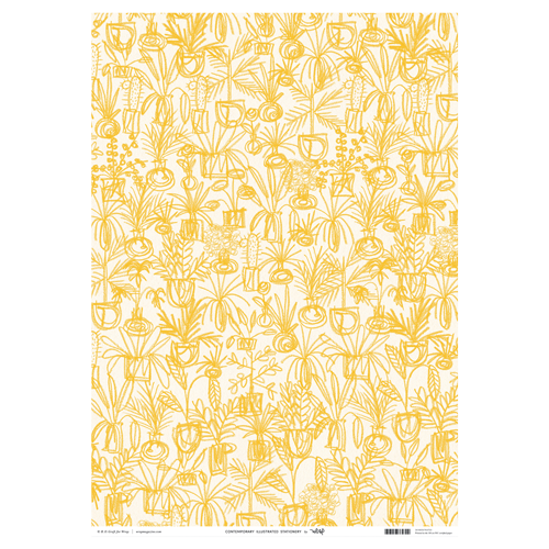 Wrap | Plants Wrapping Paper in Yellow