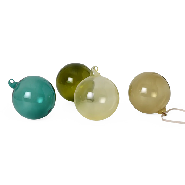 ferm LIVING | Glass Baubles Set of 4 - Large - Mixed Dark