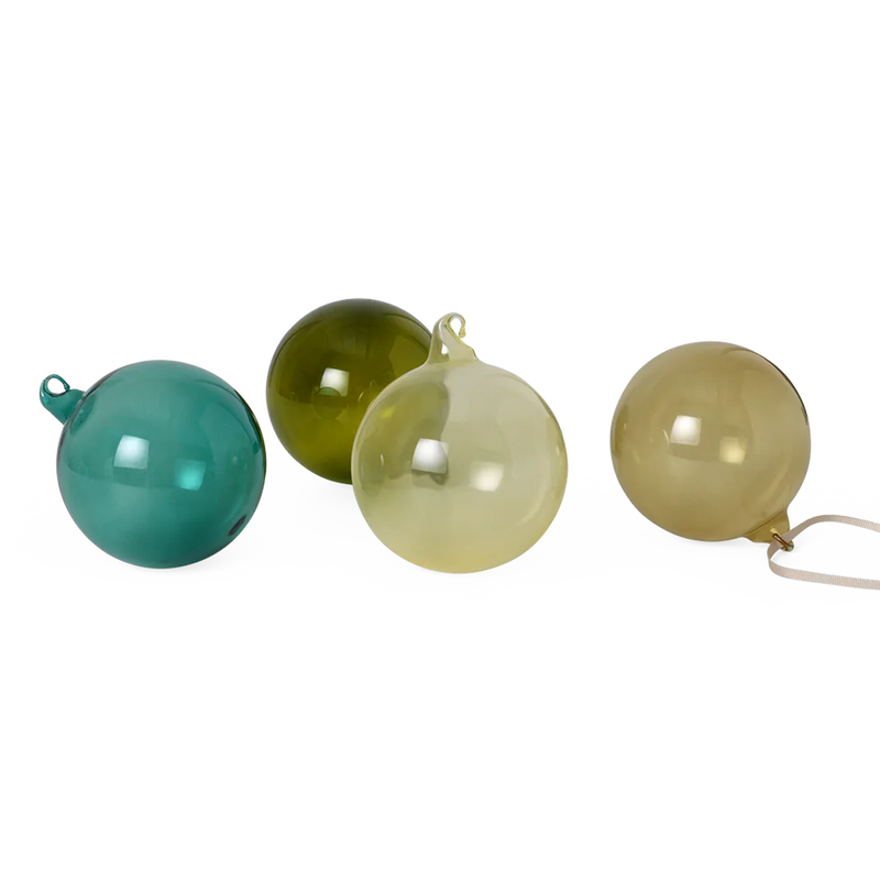 ferm LIVING | Glass Baubles Set of 4 - Large - Mixed Dark