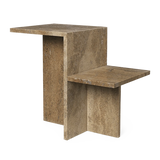ferm LIVING | Distinct Side Table - Dark Brown Travertine