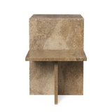 ferm LIVING | Distinct Side Table - Dark Brown Travertine
