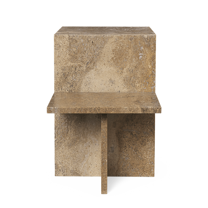 ferm LIVING | Distinct Side Table - Dark Brown Travertine