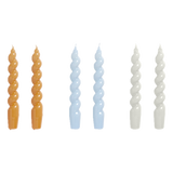 HAY | Short Spiral Candle Set of 6 - Tangerine, Light Blue, Grey