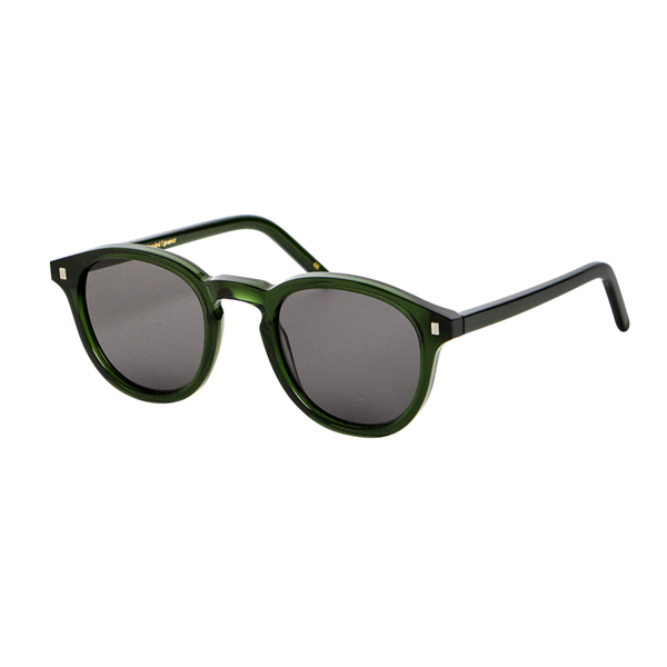 Monokel Eyewear | Nelson Bottle Green Frame - Grey Solid Lens