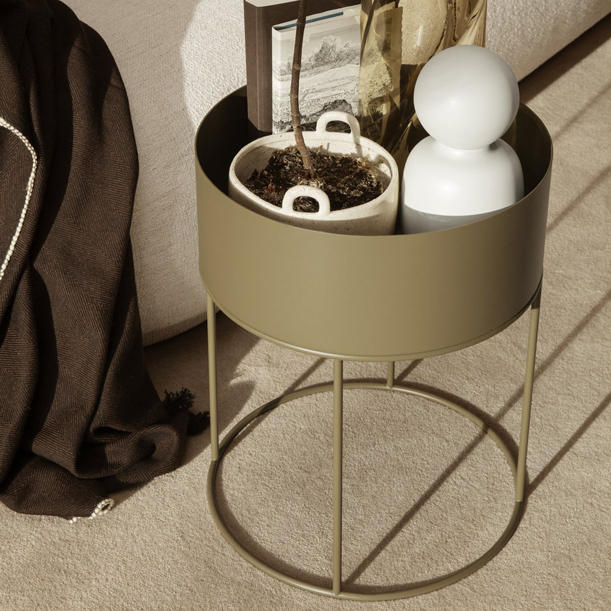 サイドテーブル・ナイトテーブル・ローテーブル ferm LIVING | Plant Box Round Cashme Ferm Living | Plant Box Round | Earl of East