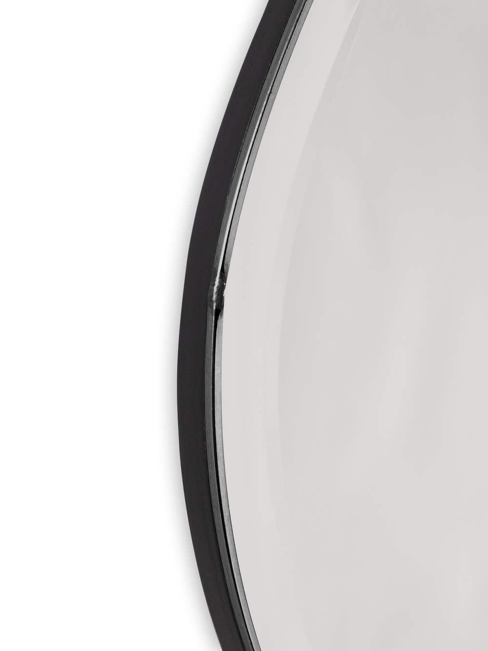 Pond Mirror, Large, Dark Chrome by ferm LIVING, detail of the frame edge