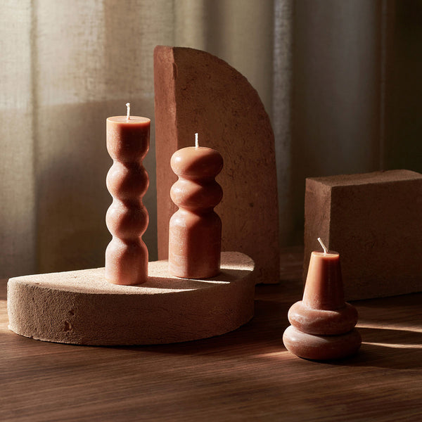 ferm LIVING | Torno Candles - Set of 3 - Amber